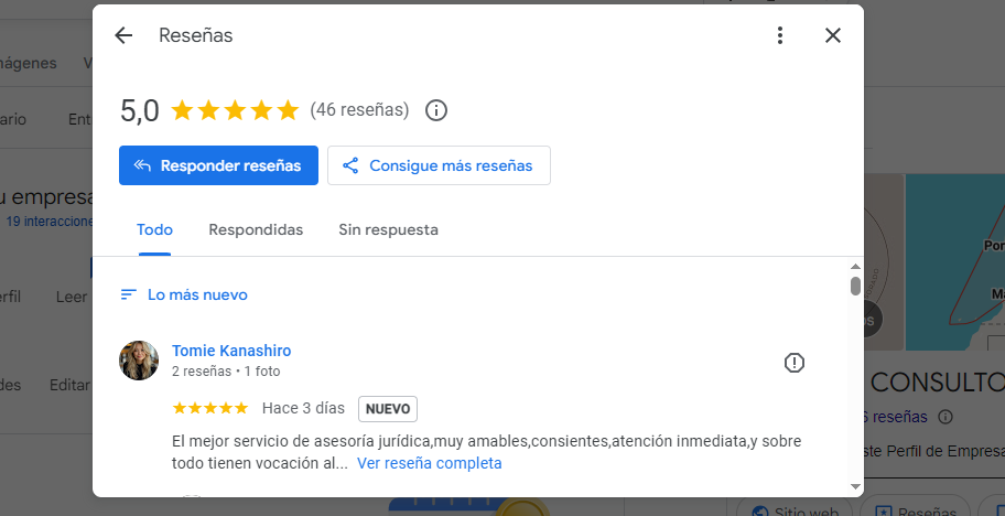 Reseñas de clientes Reseñas de google de clientes